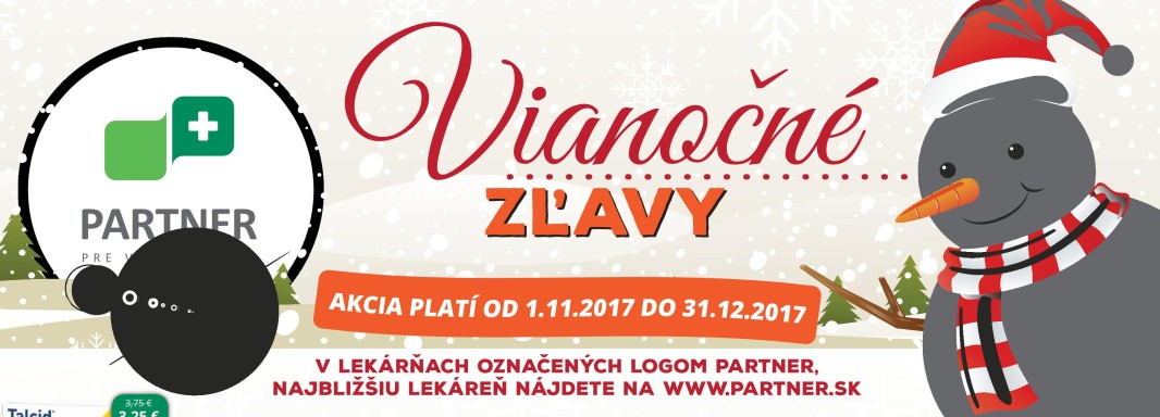 Vianočné zľavy – PARTNER pre vaše zdravie
