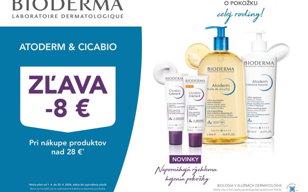 BIODERMA ATODERM & CICABIO ZĽAVA -8 €